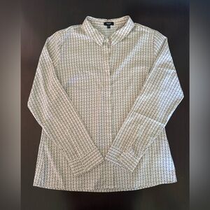 Express White and Black Long Sleeve Blouse